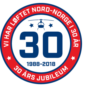 Logo for 30-års virke for Heli-Team